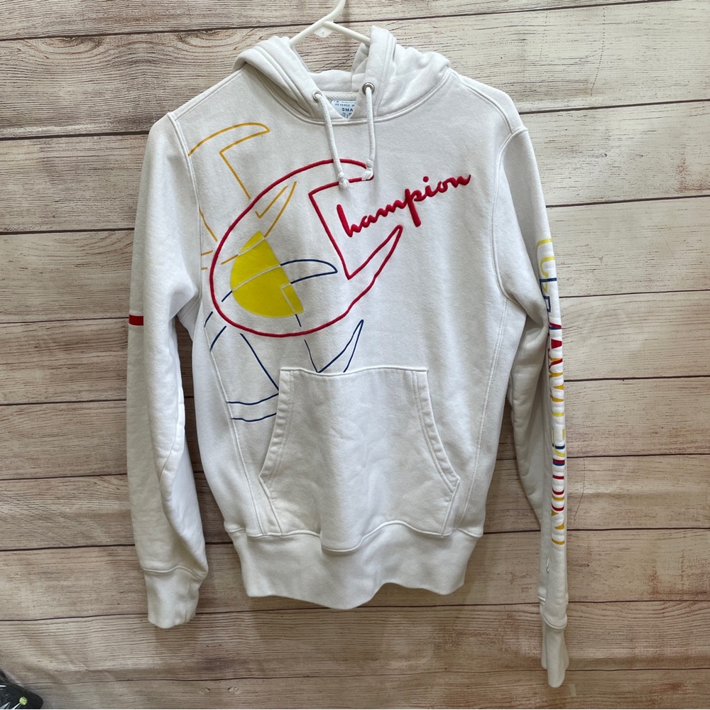 VINTAGE CHAMPION REVERSE WEAVE HOODIE‎ IN WHITE
